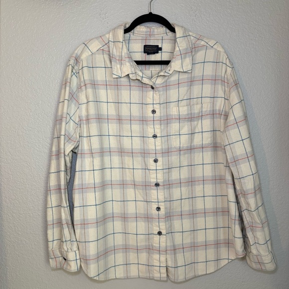 Pendleton WOMEN'S GIRLFRIEND DOUBLE-BRUSHED FLANNEL SHIRT Cream Neutral - Picture 1 of 9